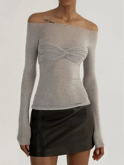 Dames Getailleerde Top – Casual, Geschikt voor Lente en Zomer, Met Off-Shoulder Ontwerp