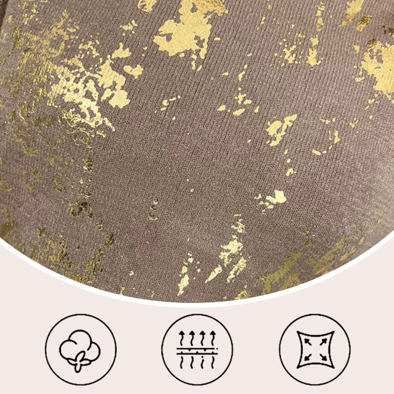 Dames Trui met Gouden Metallic Print Ronde Hals
