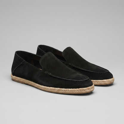 Heren Espadrille Loafers Suède met Juterand