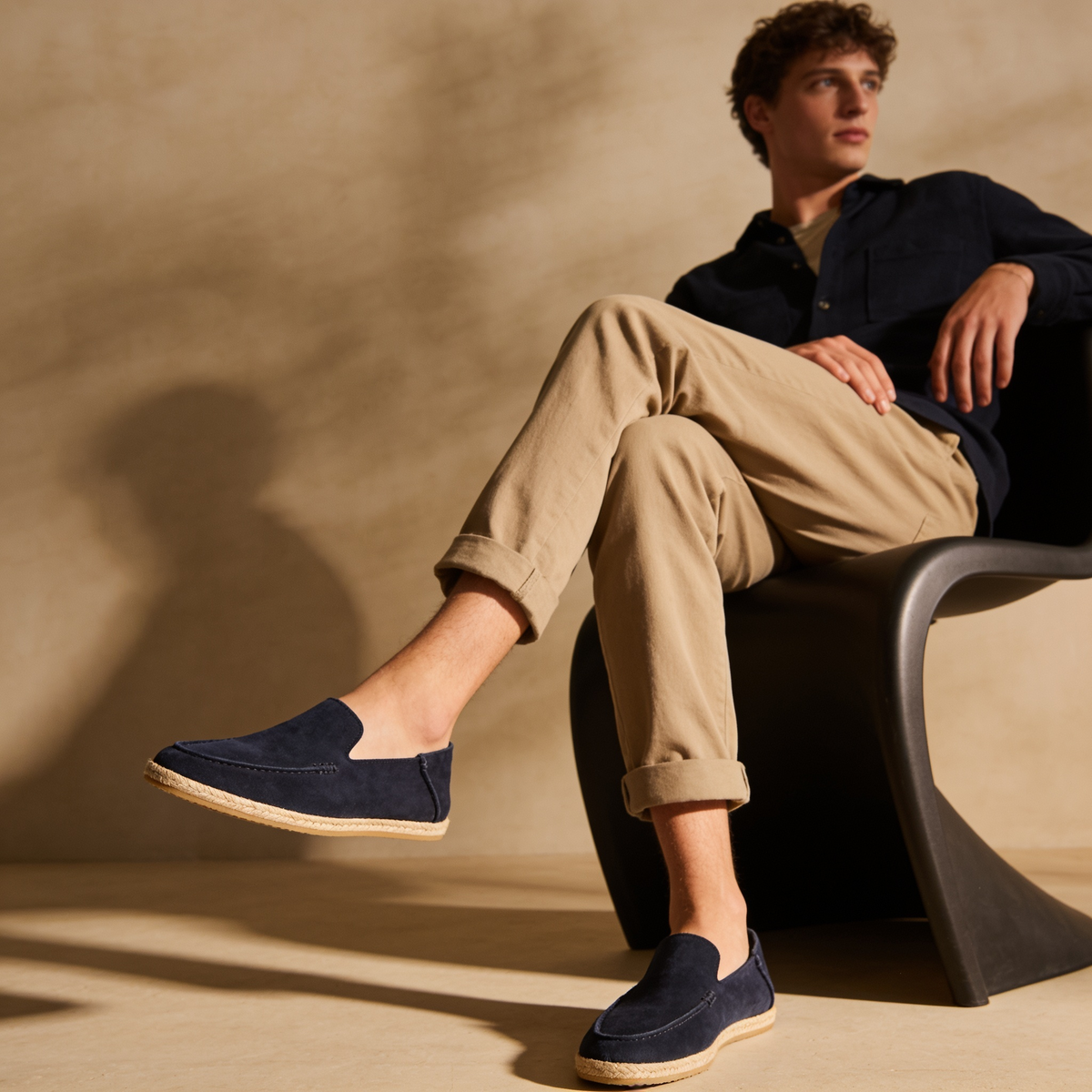 Heren Espadrille Loafers Suède met Juterand