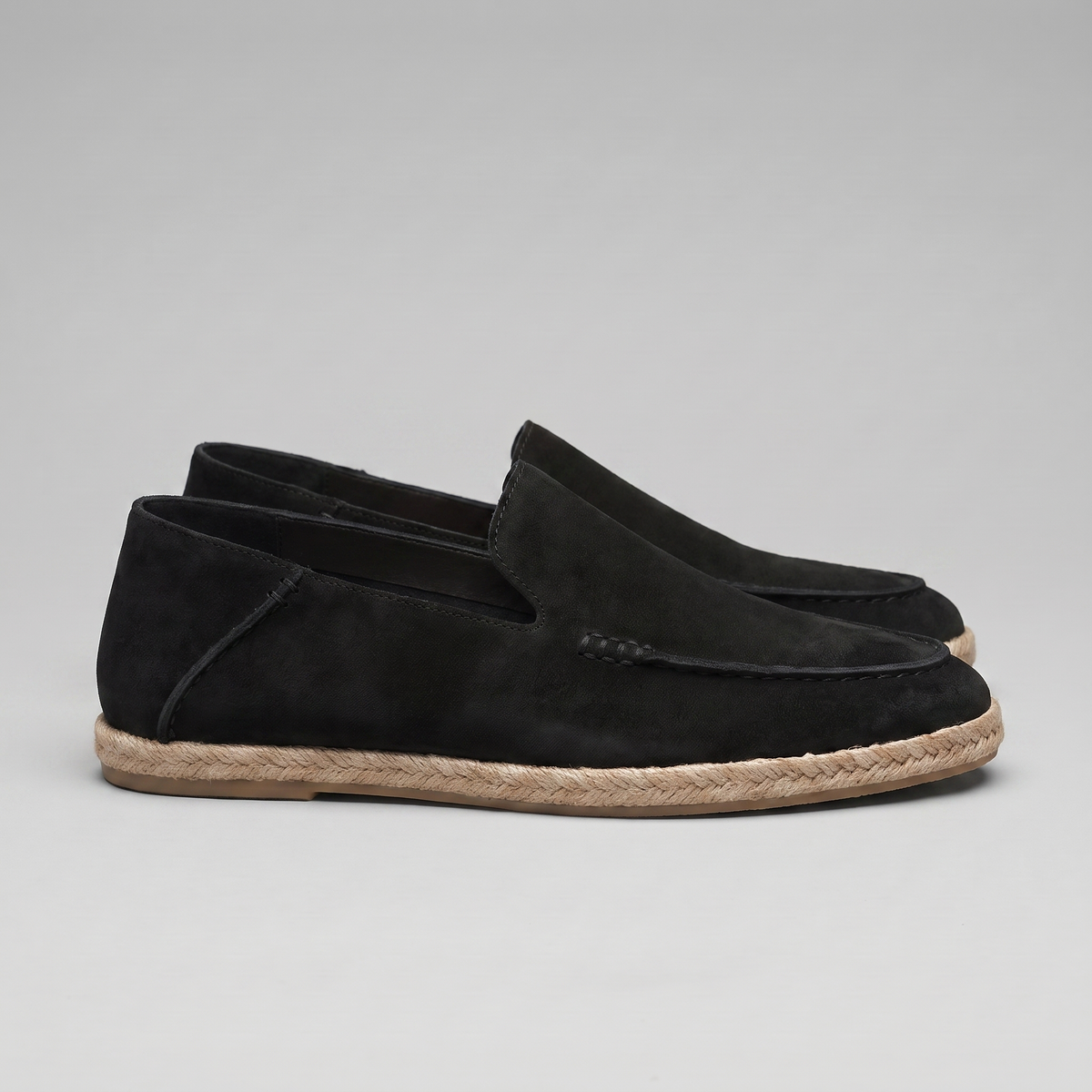 Heren Espadrille Loafers Suède met Juterand