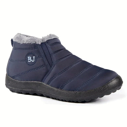 Tessa gevoerde snowboots in marineblauw, driekwart voorzicht