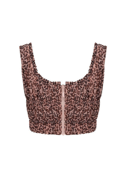 Helvianne - Top met Dierenprint en Ruches
