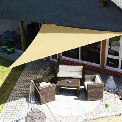 triangle garden sail shade with fixing kit in sky blue