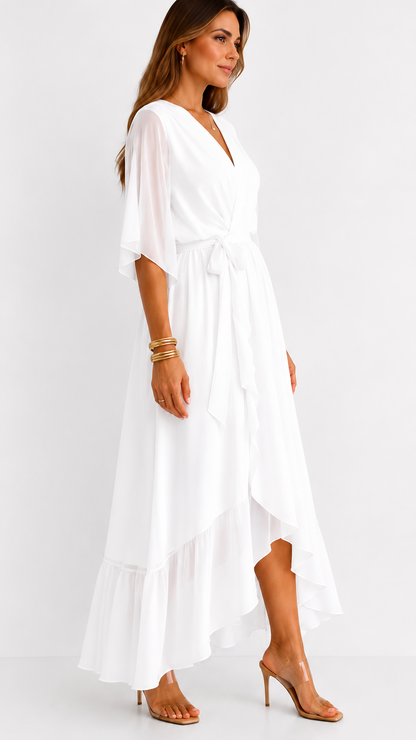 Dames Galajurk Chiffon met Portefeuille-Silhouet