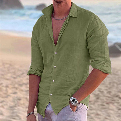 Heren Slim Fit Overhemd – Casual voor Zomergebruik, Met Knopen en Korte Mouwen