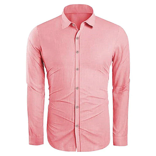 Heren Slim Fit Overhemd – Casual voor Zomergebruik, Met Knopen en Korte Mouwen