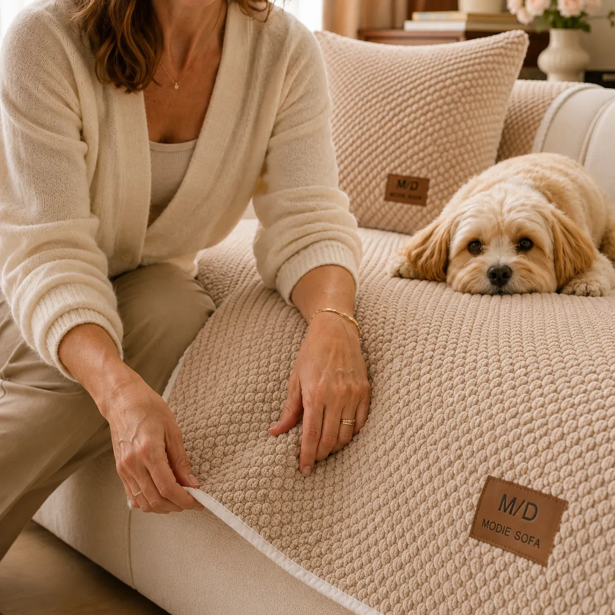 Anti-Slip Bankhoes voor Huisdieren – Plush Sofa Beschermer
