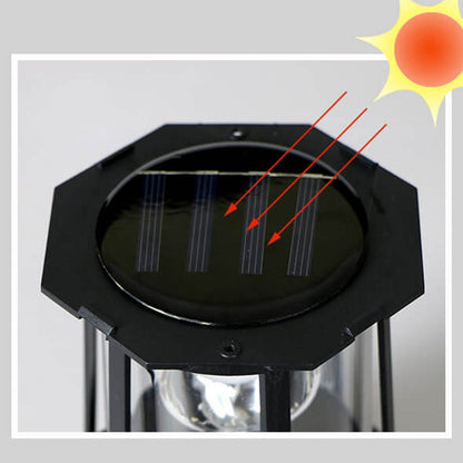 Vuurtoren Tafellamp op Zonne-energie met Roterende LED en Ingebouwd Zonnepaneel