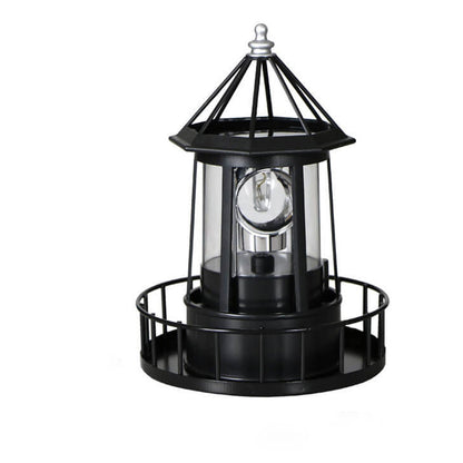 Vuurtoren Tafellamp op Zonne-energie met Roterende LED en Ingebouwd Zonnepaneel