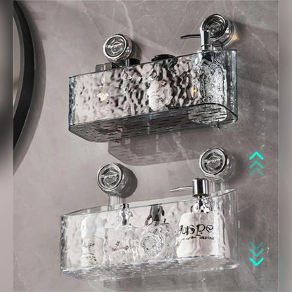 wall-mounted shower shelf with suction cups