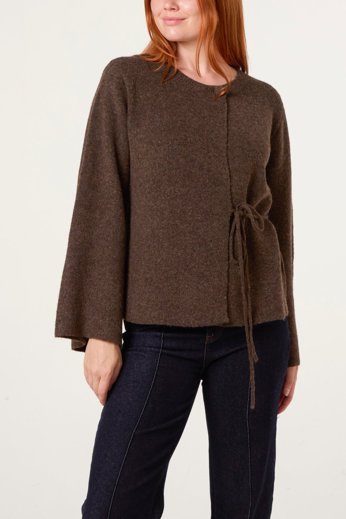 Dames Vest met Zijstrik – Zachte Gebreide Cardigan