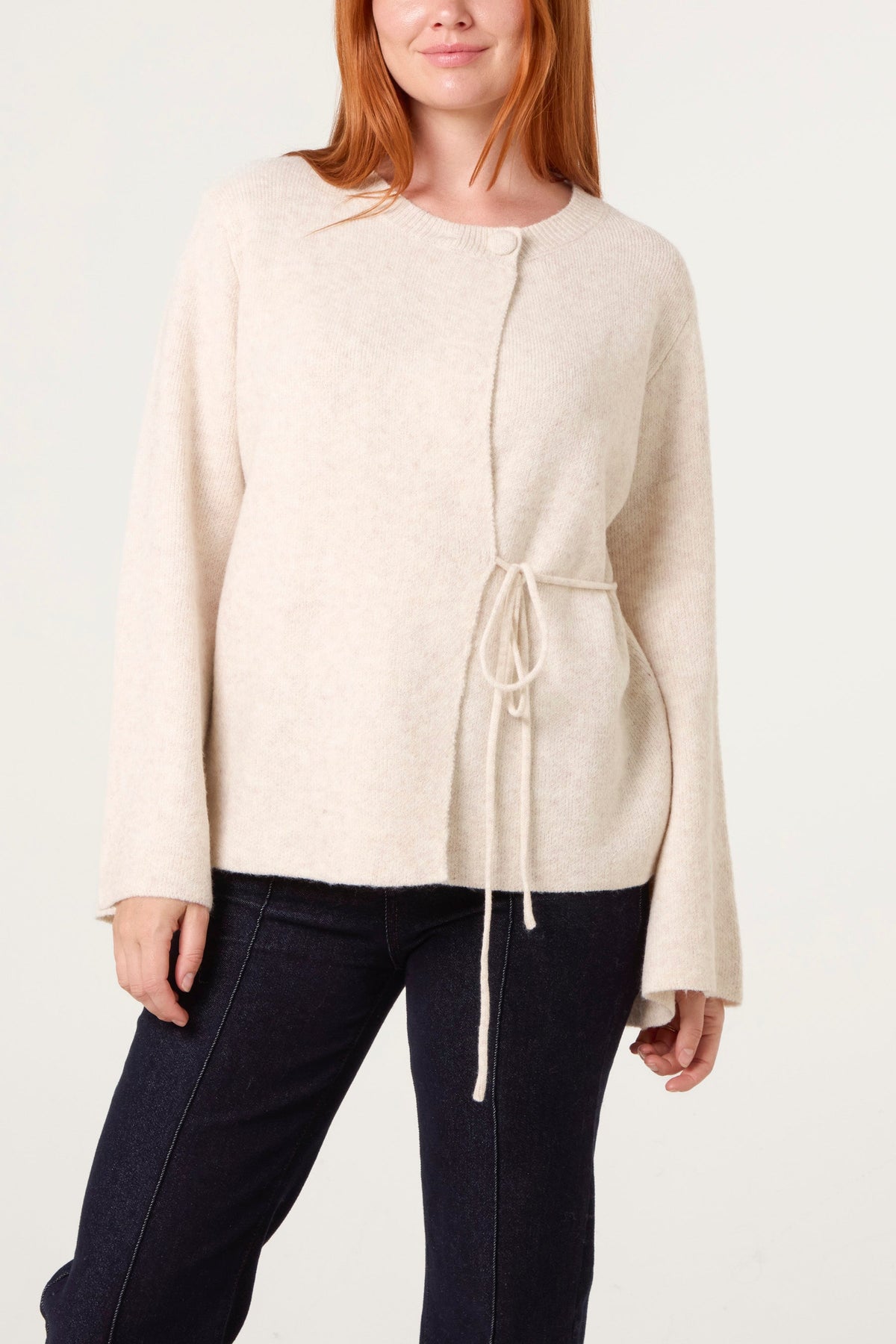 Dames Vest met Zijstrik – Zachte Gebreide Cardigan