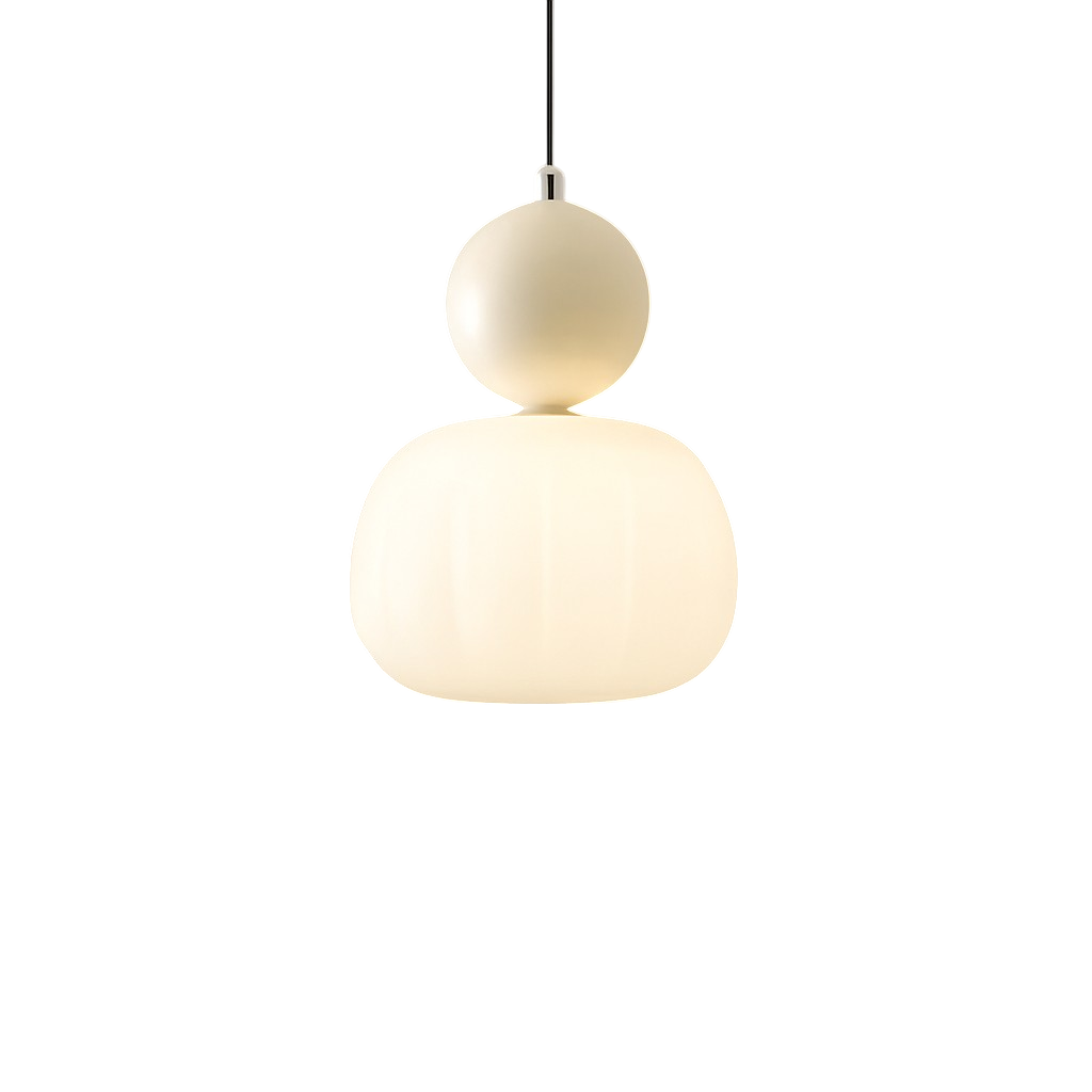 Art Deco Hanglamp met Acrylen Kap en Gelakte Bol