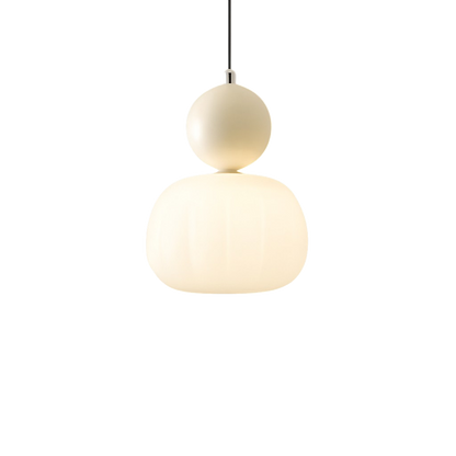 Art Deco Hanglamp met Acrylen Kap en Gelakte Bol