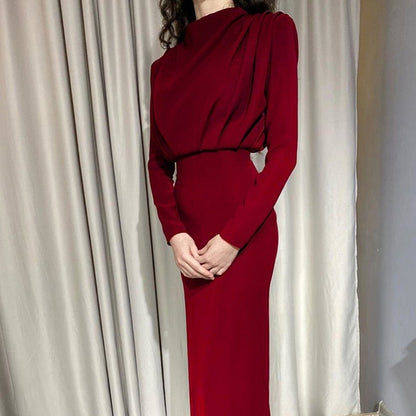 Milena - Elegante Draped Midi Jurk