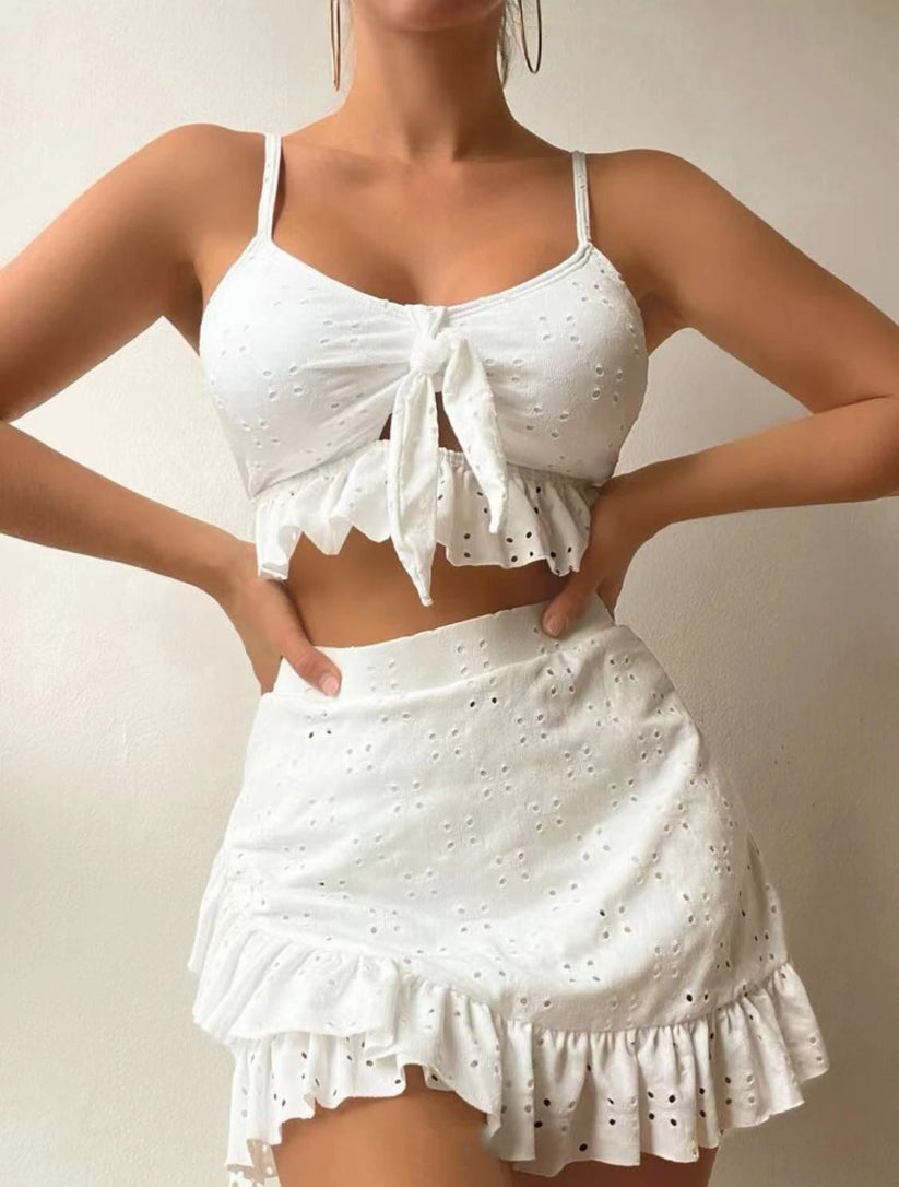 Fiorella - Ruffled Crop Top & Rok Set