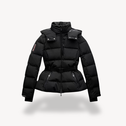 Dames Puffer Jas met Riem - Gewatteerd Winterjack met Capuchon