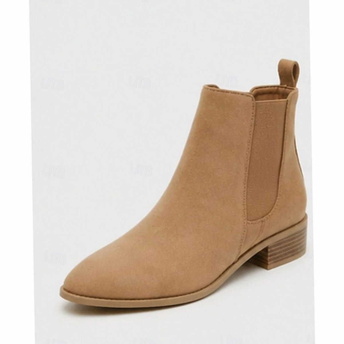 Dames Suède Ankle Boots met Puntige Neus en Blokhak
