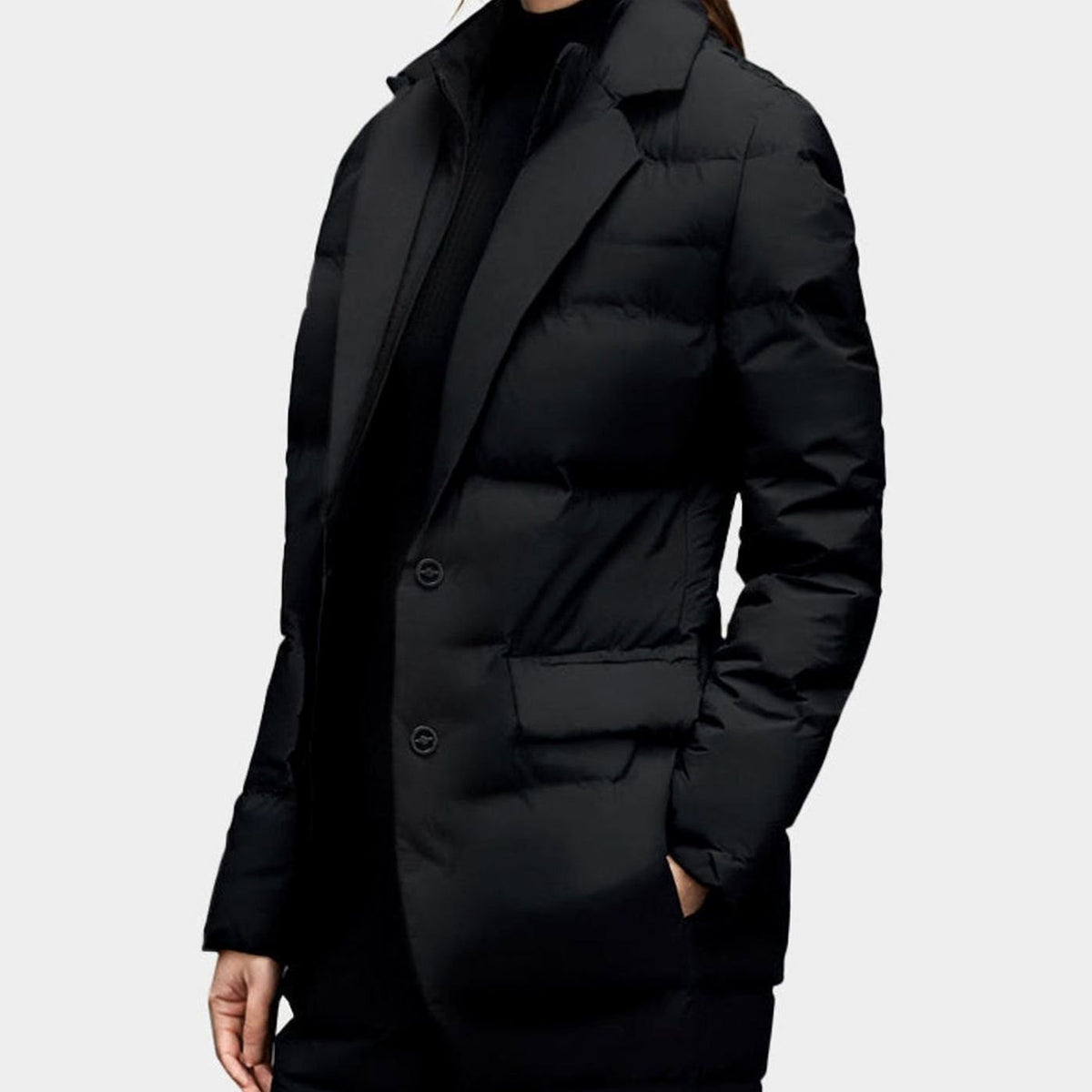 Dames Gewatteerde Blazer Jas met Knoopsluiting - Winterjas