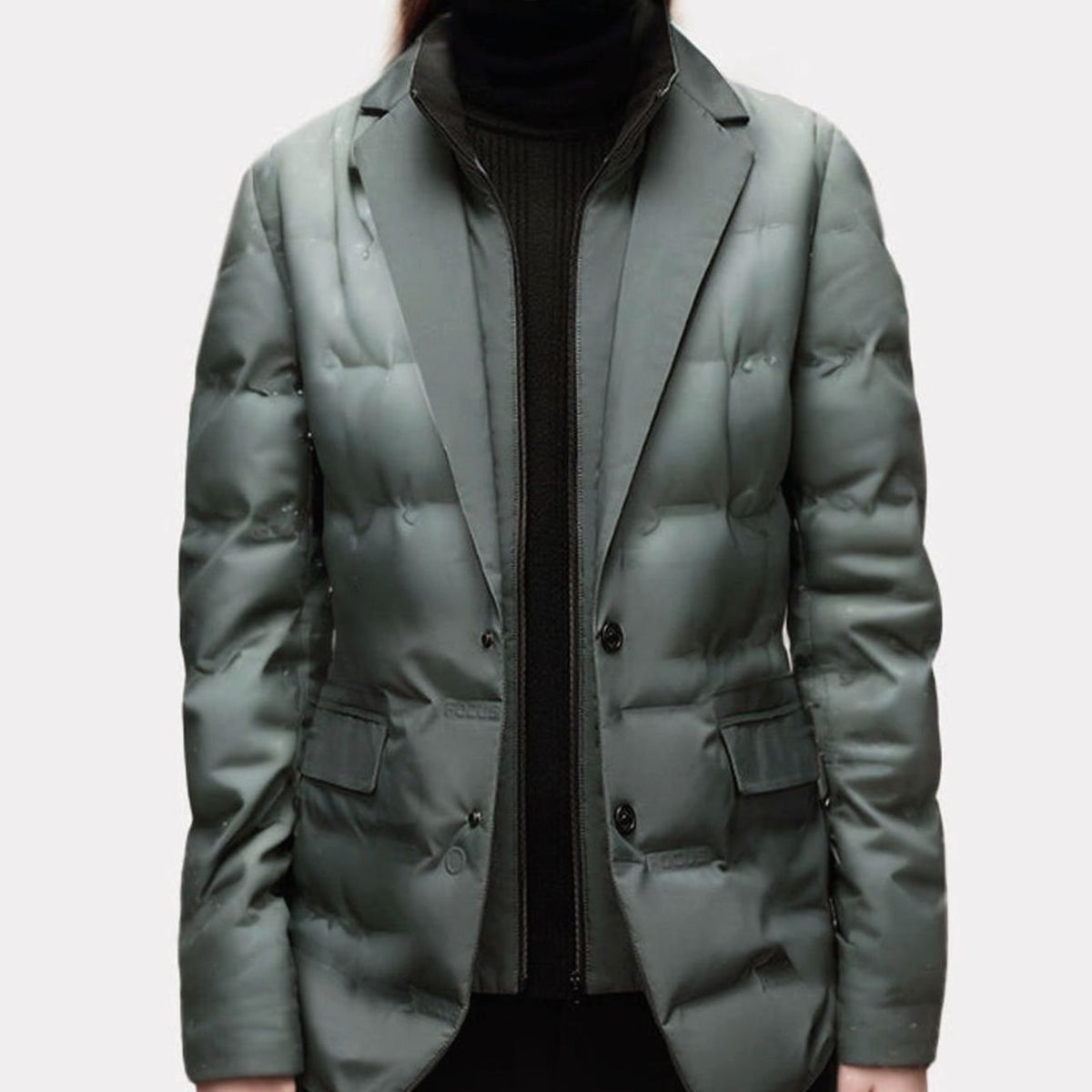 Dames Gewatteerde Blazer Jas met Knoopsluiting - Winterjas