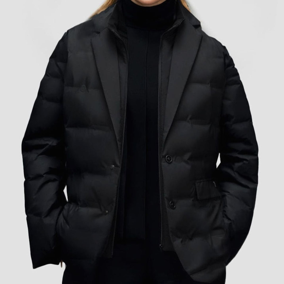 Dames Gewatteerde Blazer Jas met Knoopsluiting - Winterjas