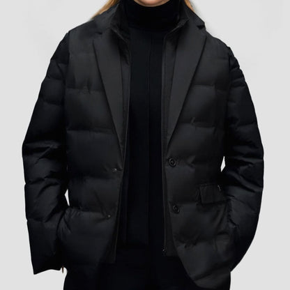 Dames Gewatteerde Blazer Jas met Knoopsluiting - Winterjas