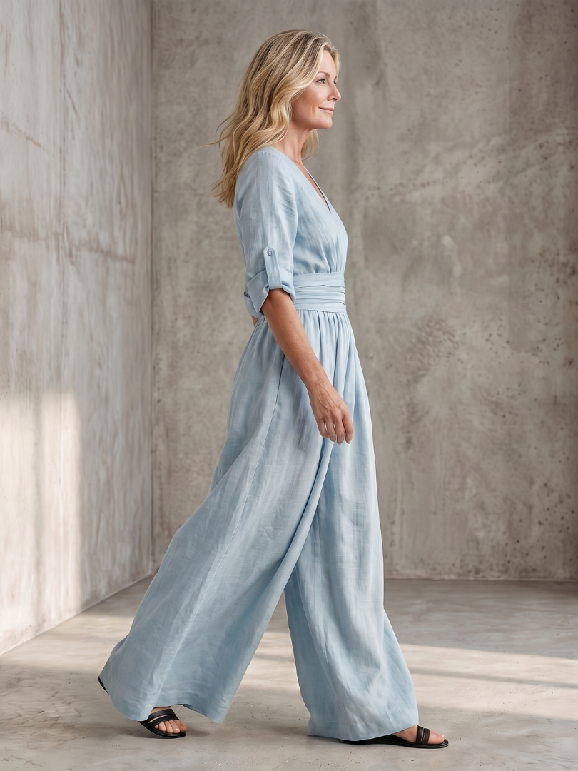 Dames Getailleerde Maxi Jurk – Geschikt voor Zomer en Casual Gebruik