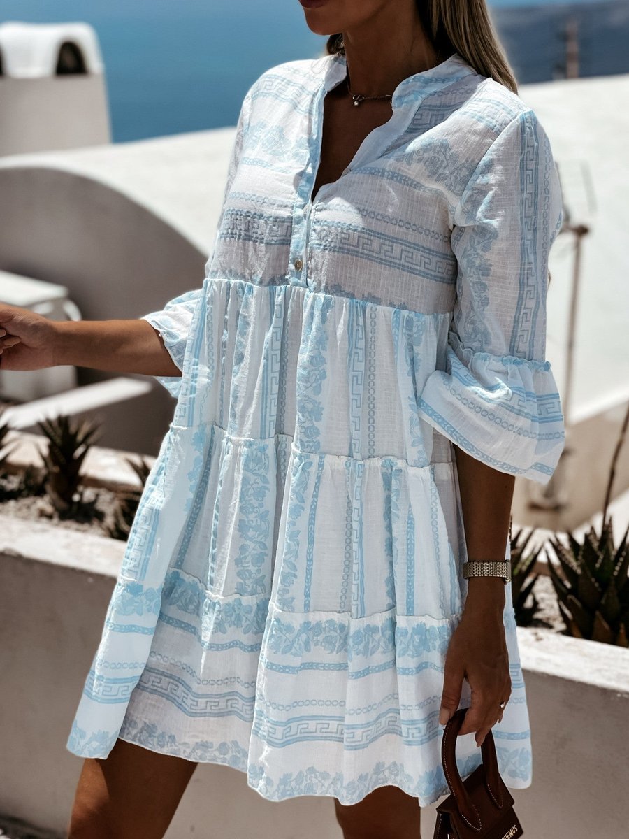 Dames A-lijn Tuniek Jurk – Geschikt voor Lente en Zomer, Met Tiered Design en Casual Pasvorm