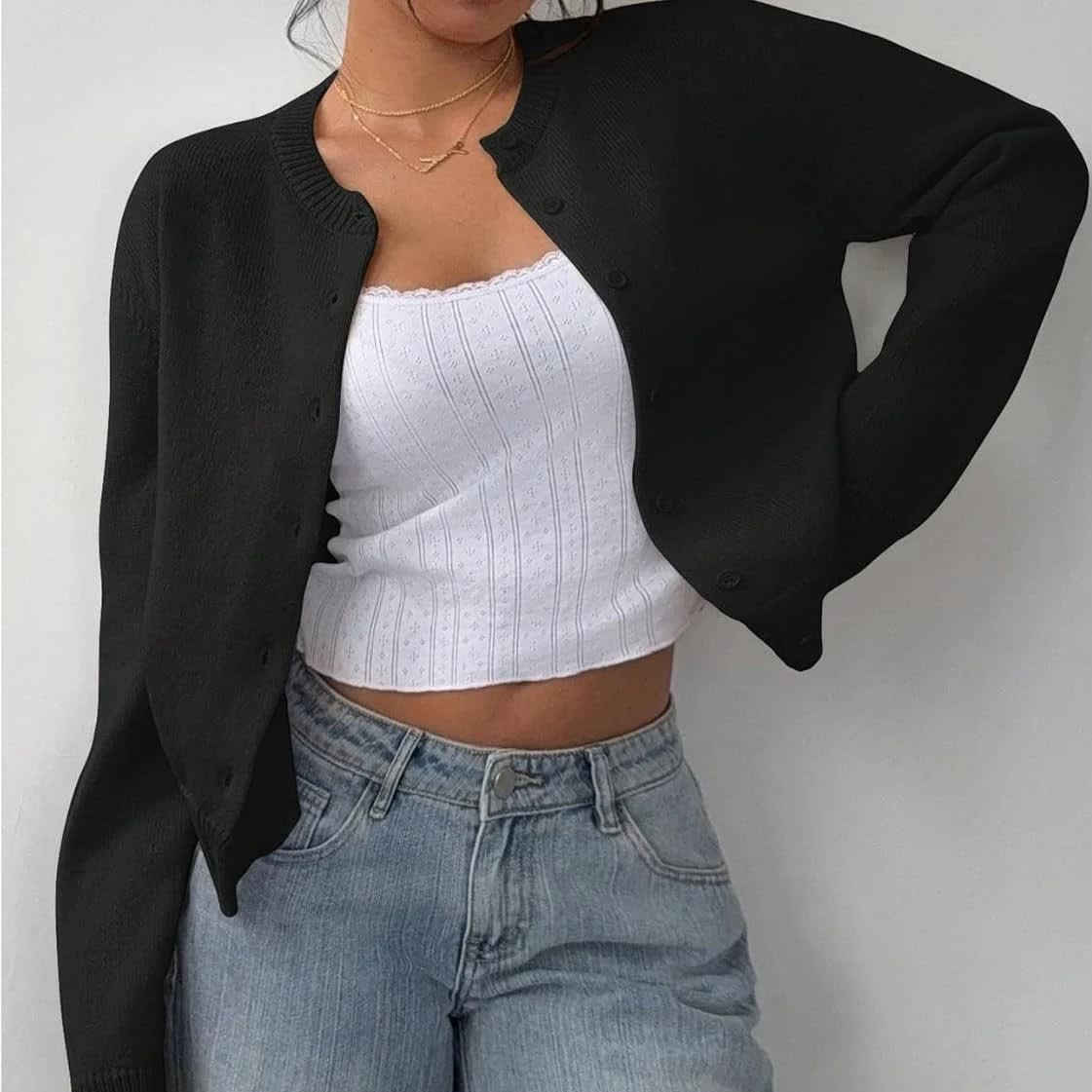 Oda Cropped Button Front Cardigan_7