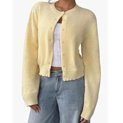 Oda Cropped Button Front Cardigan_8