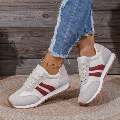 Dames Cushioned Lace-Up Sneakers – Casual, Geschikt voor Dagelijks Gebruik