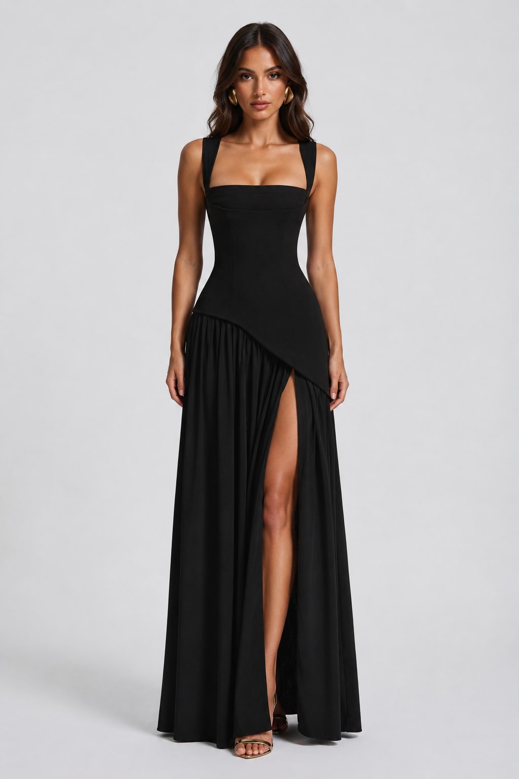 Mara Draped Asymmetric Maxi Dress_10