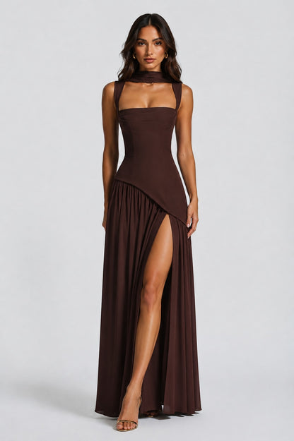 Mara Draped Asymmetric Maxi Dress_5