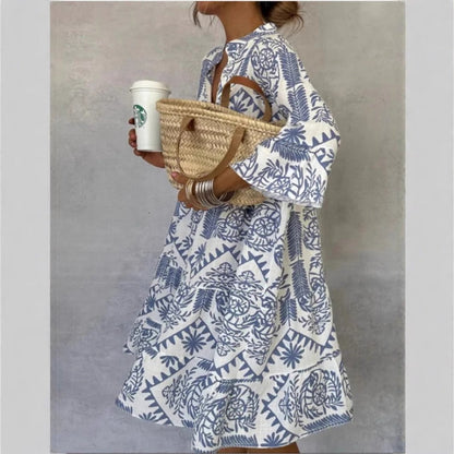 Dames Loose-Fit Tuniek Jurk – Met Knopen, Geschikt voor Lente en Zomer