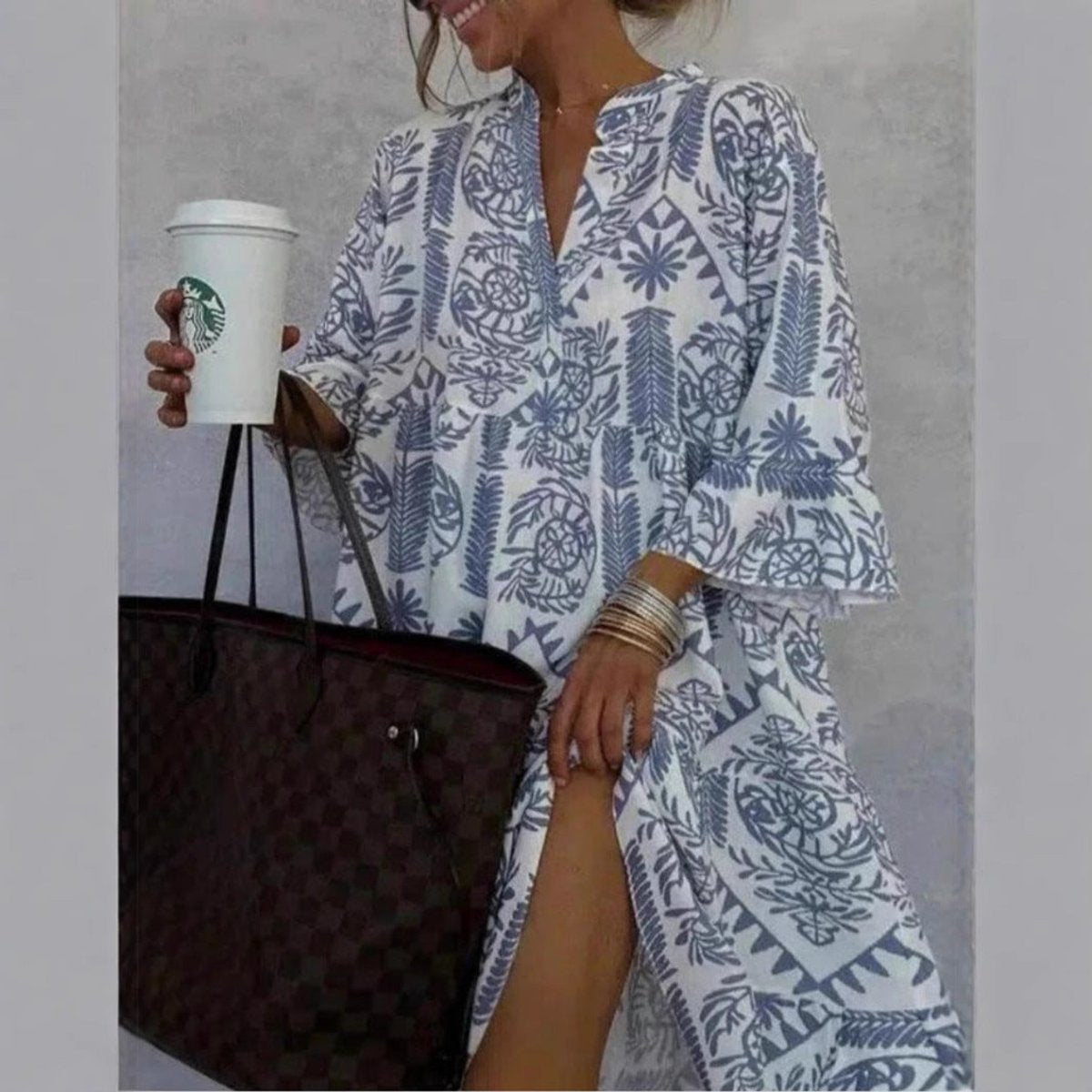 Dames Loose-Fit Tuniek Jurk – Met Knopen, Geschikt voor Lente en Zomer