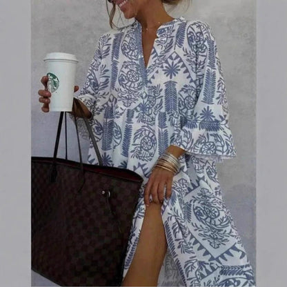 Dames Loose-Fit Tuniek Jurk – Met Knopen, Geschikt voor Lente en Zomer