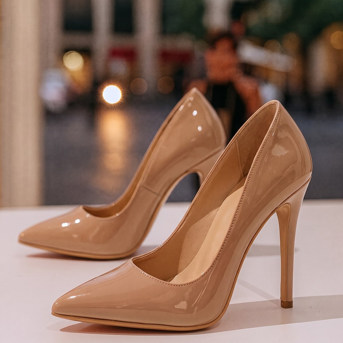 Dames Pumps Spitse Neus Lakleer Stiletto Hakken