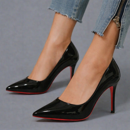 Dames Pumps Spitse Neus Lakleer Stiletto Hakken