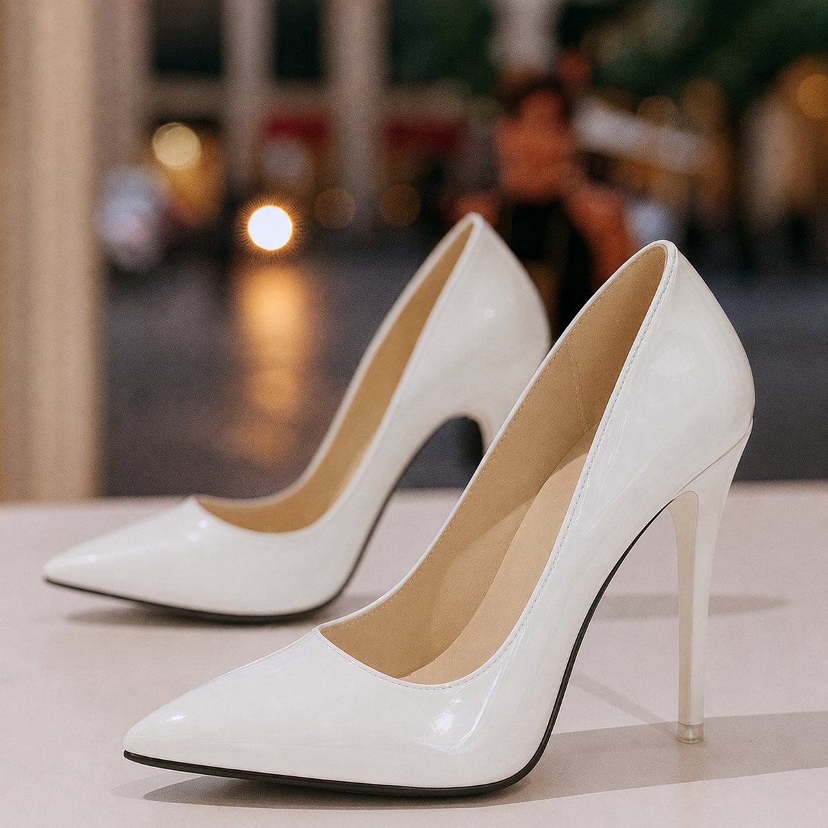 Dames Pumps Spitse Neus Lakleer Stiletto Hakken