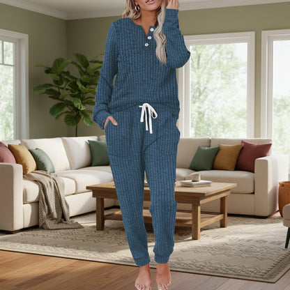 Dames Getailleerd Set – Met Knopen, Geschikt voor Casual en Thuisgebruik