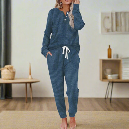 Dames Getailleerd Set – Met Knopen, Geschikt voor Casual en Thuisgebruik