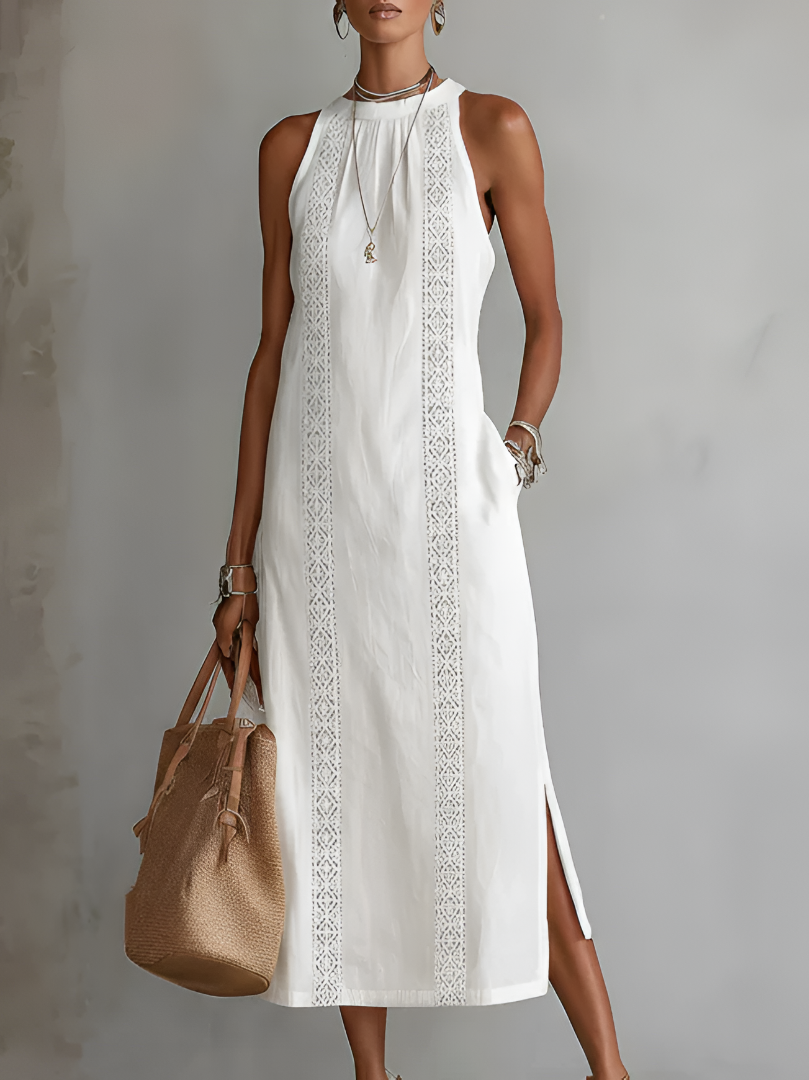 Dames Midi Jurk met Ronde Hals