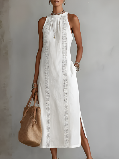Dames Midi Jurk met Ronde Hals