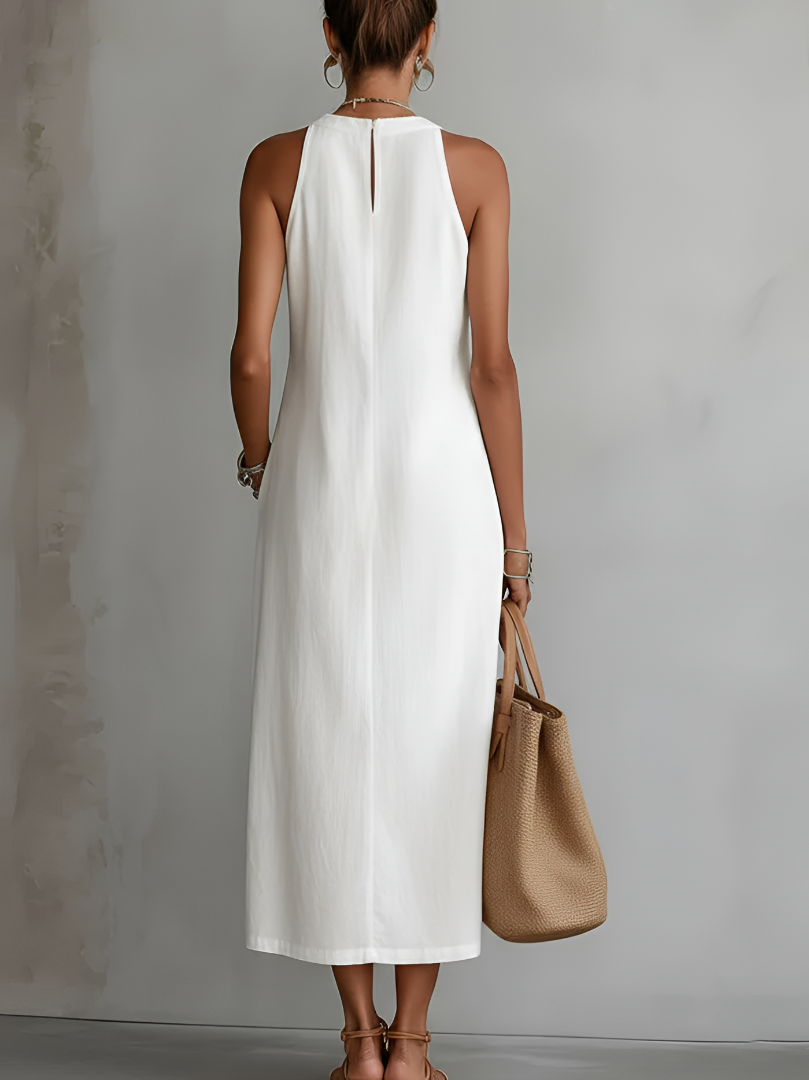 Dames Midi Jurk met Ronde Hals