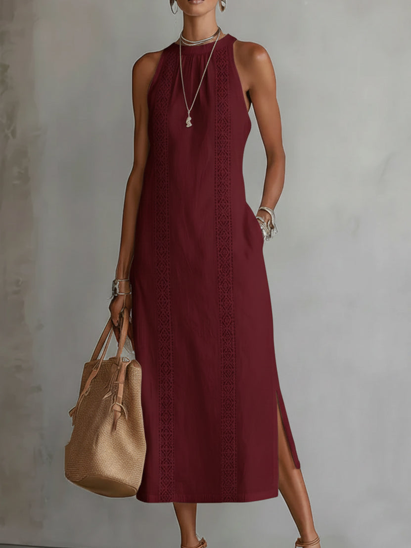 Dames Midi Jurk met Ronde Hals