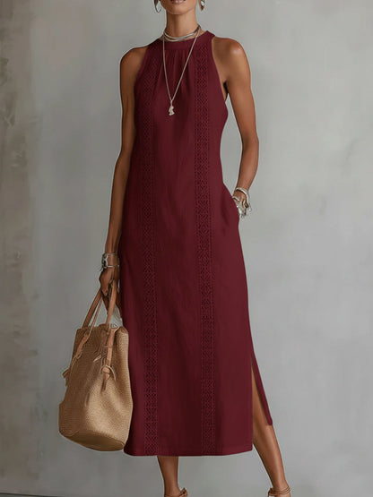 Dames Midi Jurk met Ronde Hals