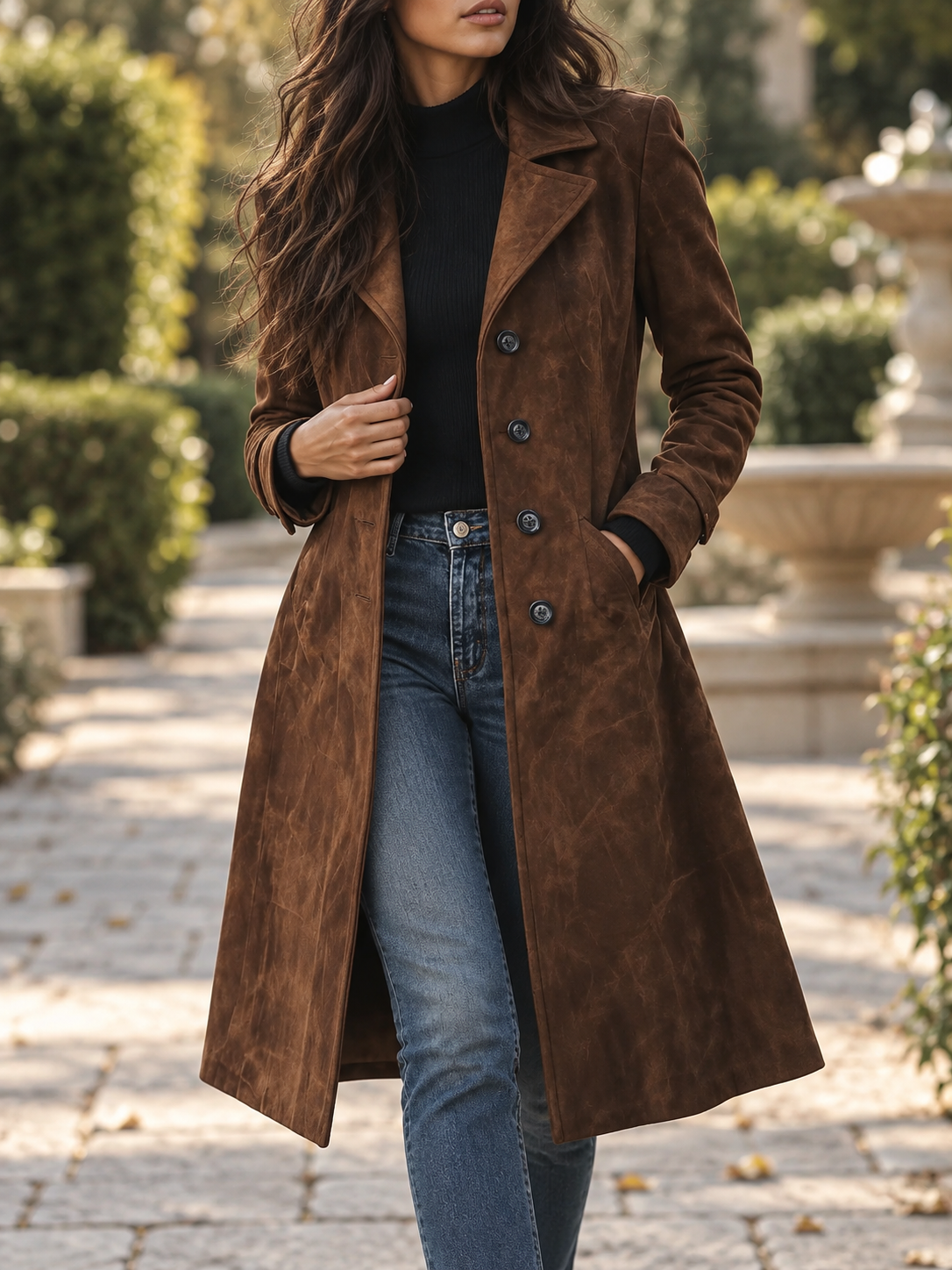 Dames Trenchcoat met Reverskraag en Zijzakken