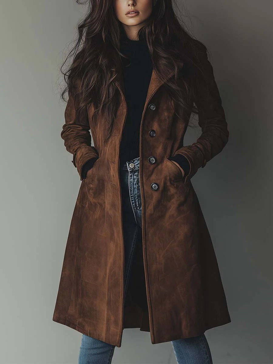 Dames Trenchcoat met Reverskraag en Zijzakken