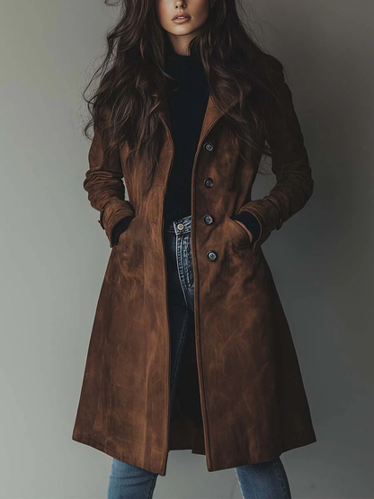 Dames Trenchcoat met Reverskraag en Zijzakken